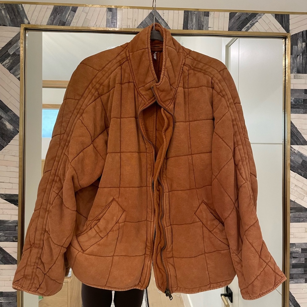 Free People Dolman Quilted Jacket - Burnt Orange